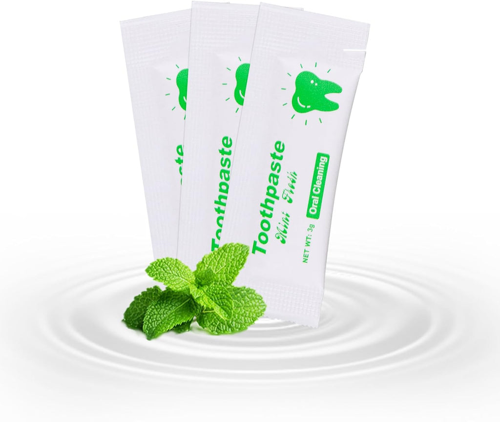 Too Small Bulk Travel Size Toothpaste Pack of 50,0.105 oz Extra Small Toothpaste Travel Size Bulk Mint Mini Disposable Toothpaste for Hotel,Guests,Homeless,Charity(Only Good for Single Use)