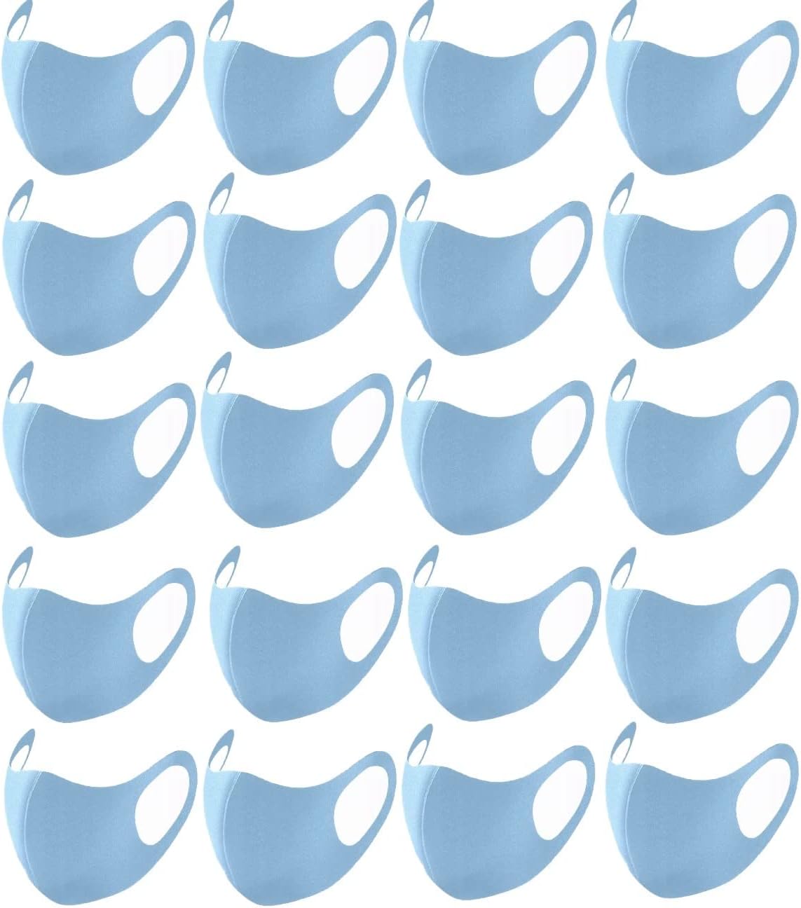 20PCS Light Weight Unisex Adult Fashion Face Covering, Reusable, Dust Proof, Washable, Cool Mixed Colors