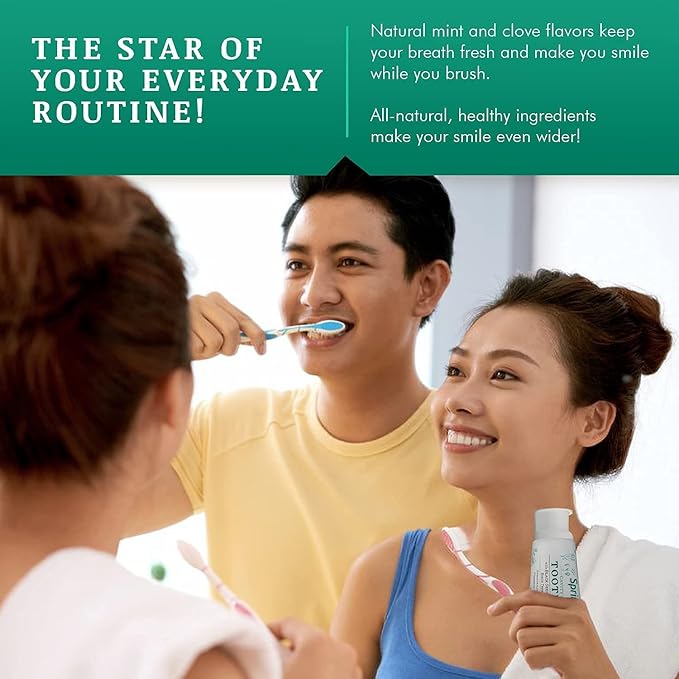 SprinJene Natural Fluoride Toothpaste for Healthy Teeth & Gums (2 Pack) + Electric Toothbrush with Wireless Charger & 2 Replacement Heads