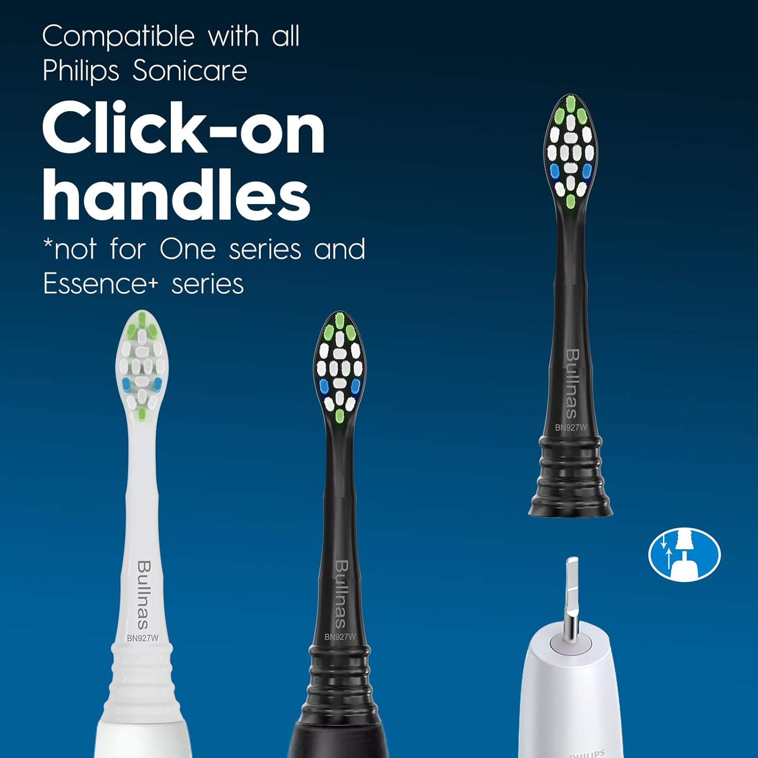 Replacement Toothbrush Heads Compatible with Philips Sonicare, W Brush Head for Phillips Sonicare C-1 C-2 4100 5100 5300 6100 Electric Toothbrushes, White, 12 Count