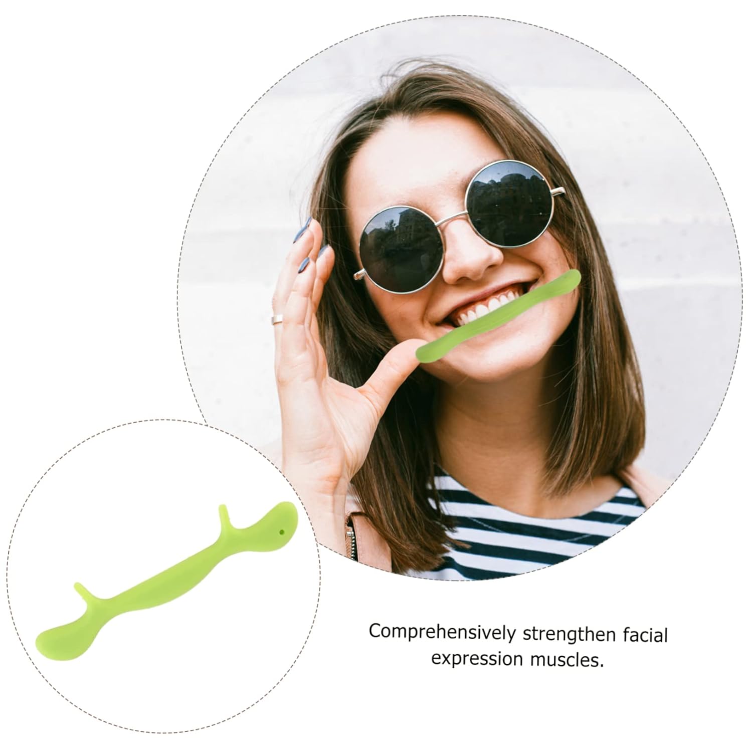 2pcs Silicone Lip Shaper Face Mouth Tightener for Training and Facial Muscle Exercise Mouth Exerciser for and Appearance Green