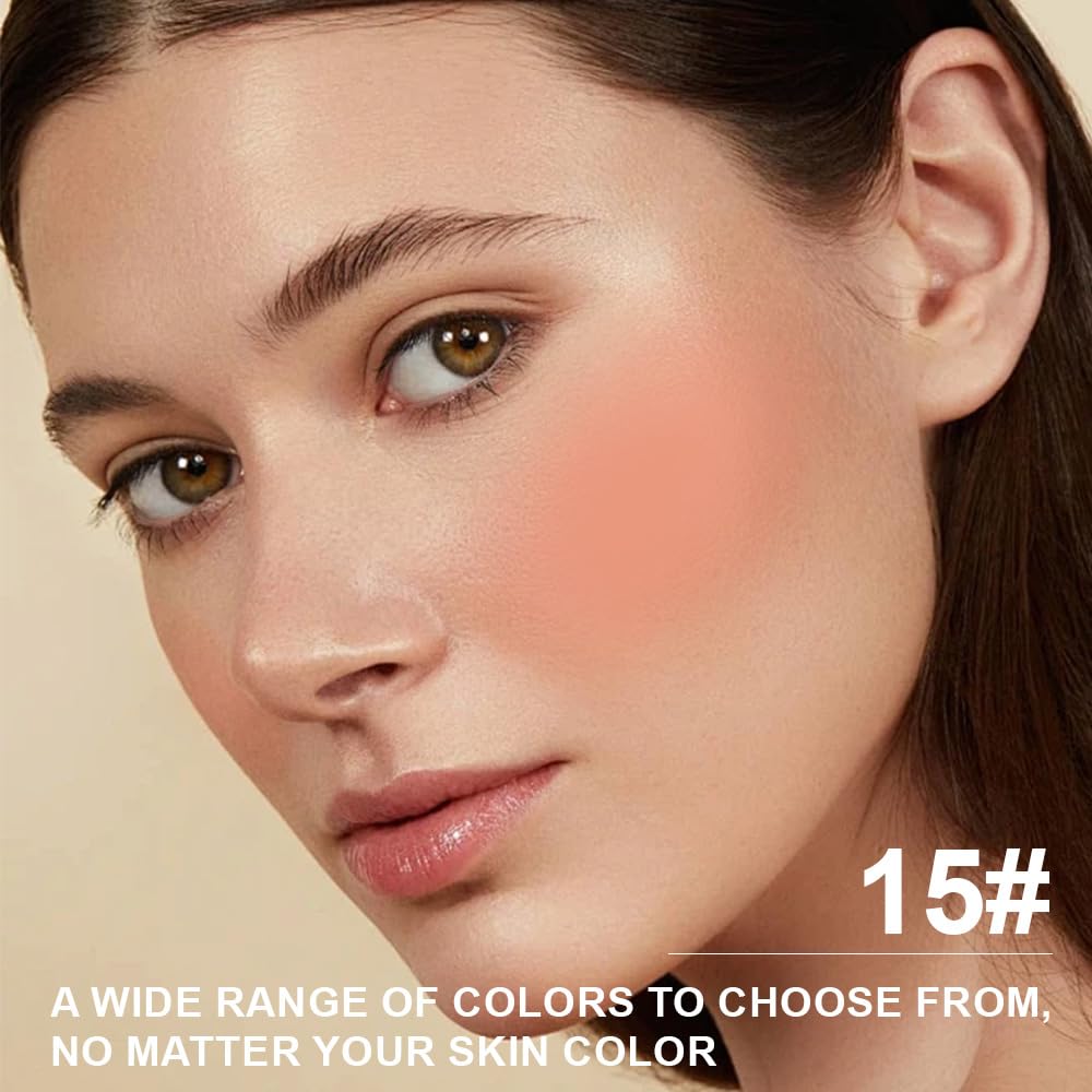 Matte Powder Blush for Cheeks – Long Lasting Natural Face Blusher Makeup, Lightweight Blendable Cheek Color for Women, Vegan & Cruelty-Free – #15 Nude Pink