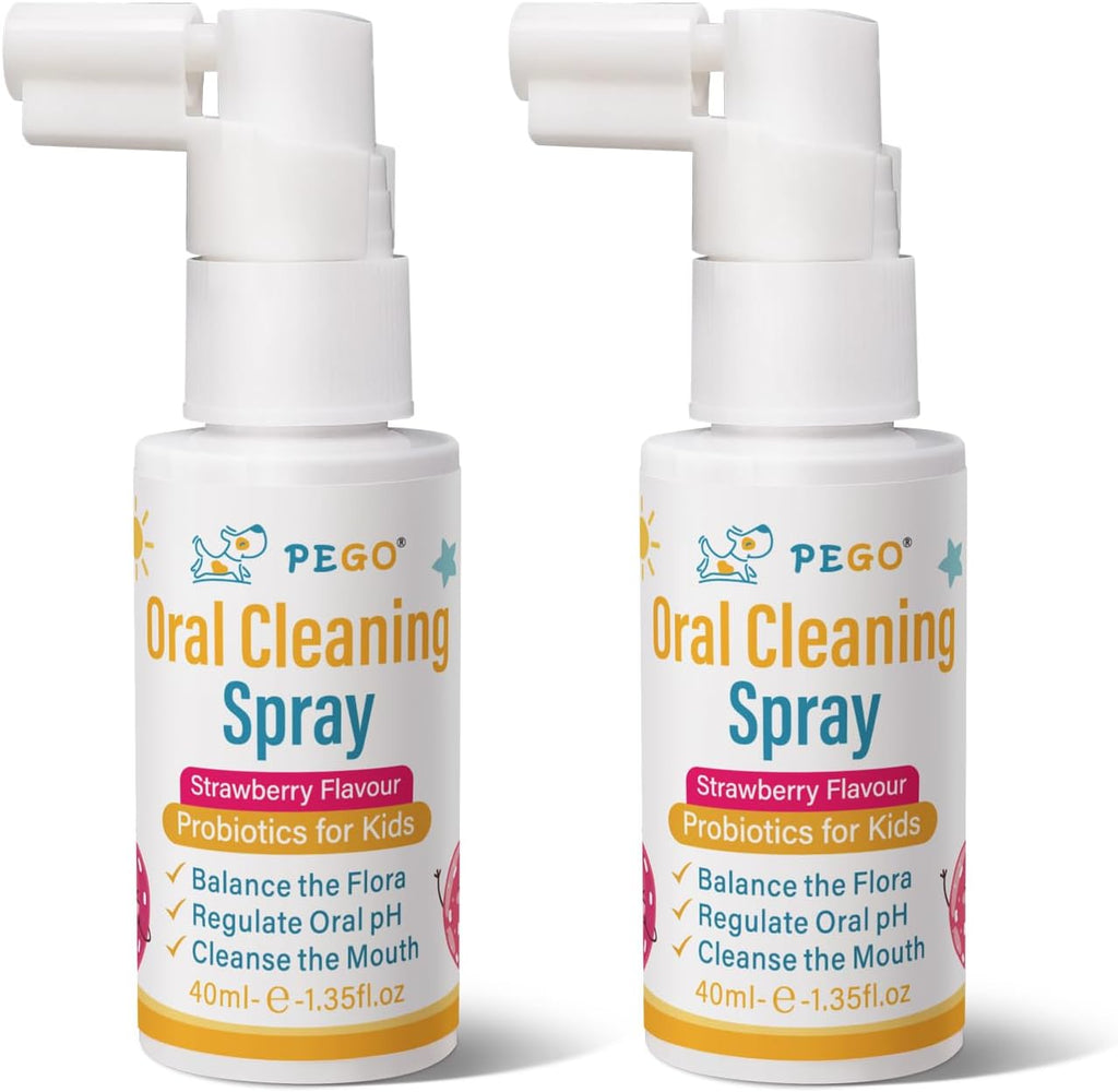 Kids Oral Spray, Toddler Toothpaste Helper for Fresh Breath，Kid's Mouth Spray with Fluoride Free for Newborn to 12 Years (2Pack, Strawberry)