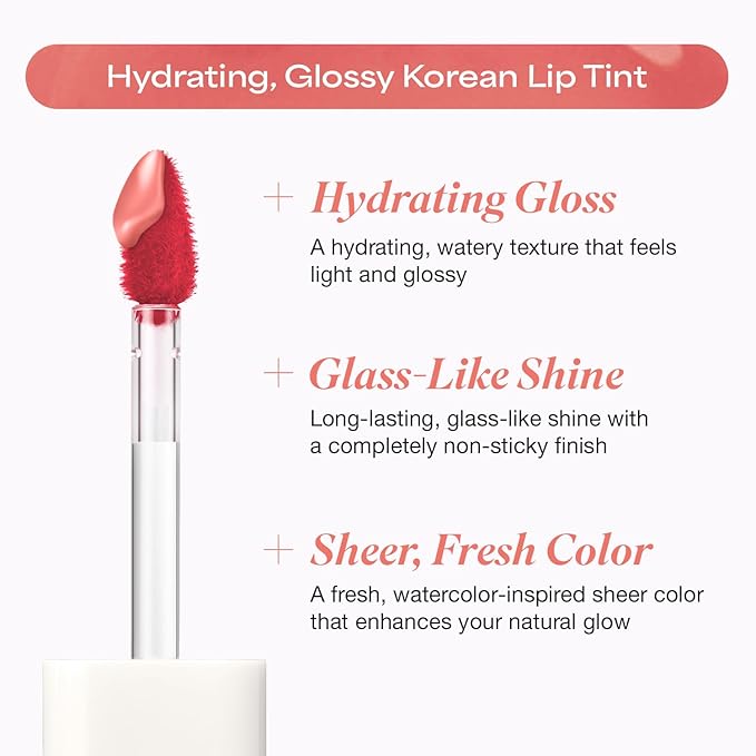 INGA Water Glow Lip Tint | Hydrating, Glossy Korean Lip Tint with Sheer Color & Glass-Like Shine | Long-Lasting, Non-Sticky Korean Lip Stain (NARCISSISM)