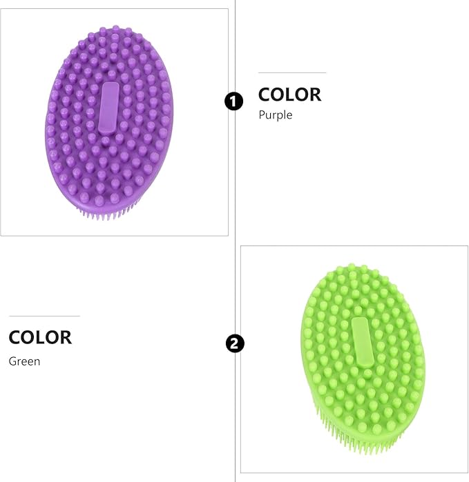 2Pcs Silicone Body Bathing Brush for Soft Bristles Multifunctional Massage and Cleaning Shower Scrubber Portable Lightweight Design for Gentle Skin Care