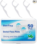 Dental Floss Picks Extra Strong Professional Clean Flosser Picks | Toothpicks for Adults | Easy Grip Handle | Fresh Mint, 50 Count