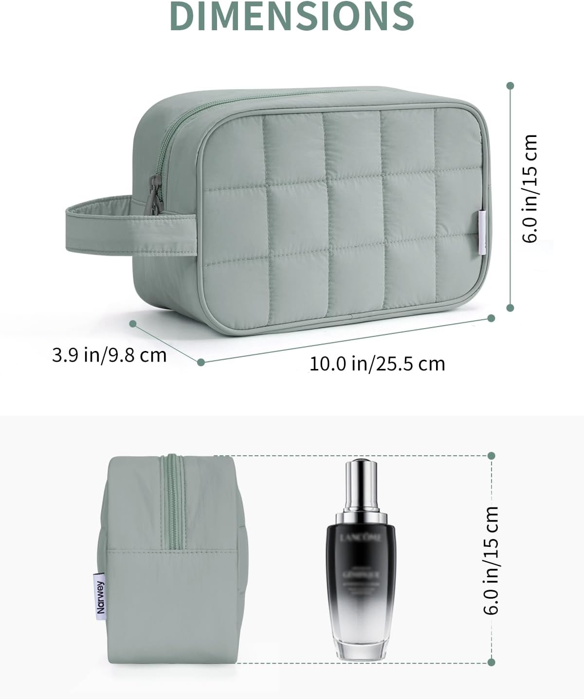 Narwey Puffy Travel Toiletry Bag for Traveling Women Girl, Travel Bag for Toiletries, Cute Travel Makeup Bag Organizer, Quilted Cosmetic Bag Make Up Skincare Medicine Bags