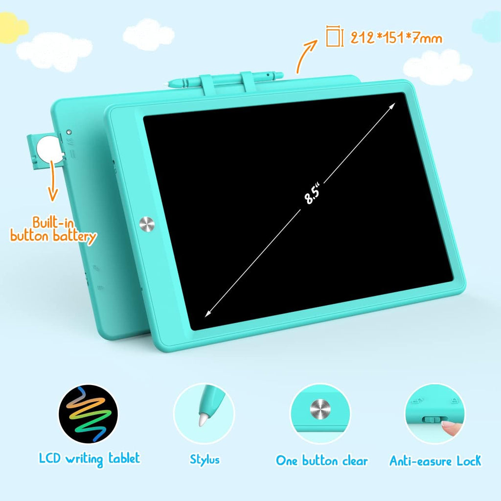 Toddler Toys for 3-6 Years Old Girls Boys, LCD Writing Tablet 8.5 Inch Doodle Board, Electronic Drawing Tablet, Drawing Pads,Travel Gifts for Kids Age 3 4 5 6 7 Year Old Girls Boys (Blue)