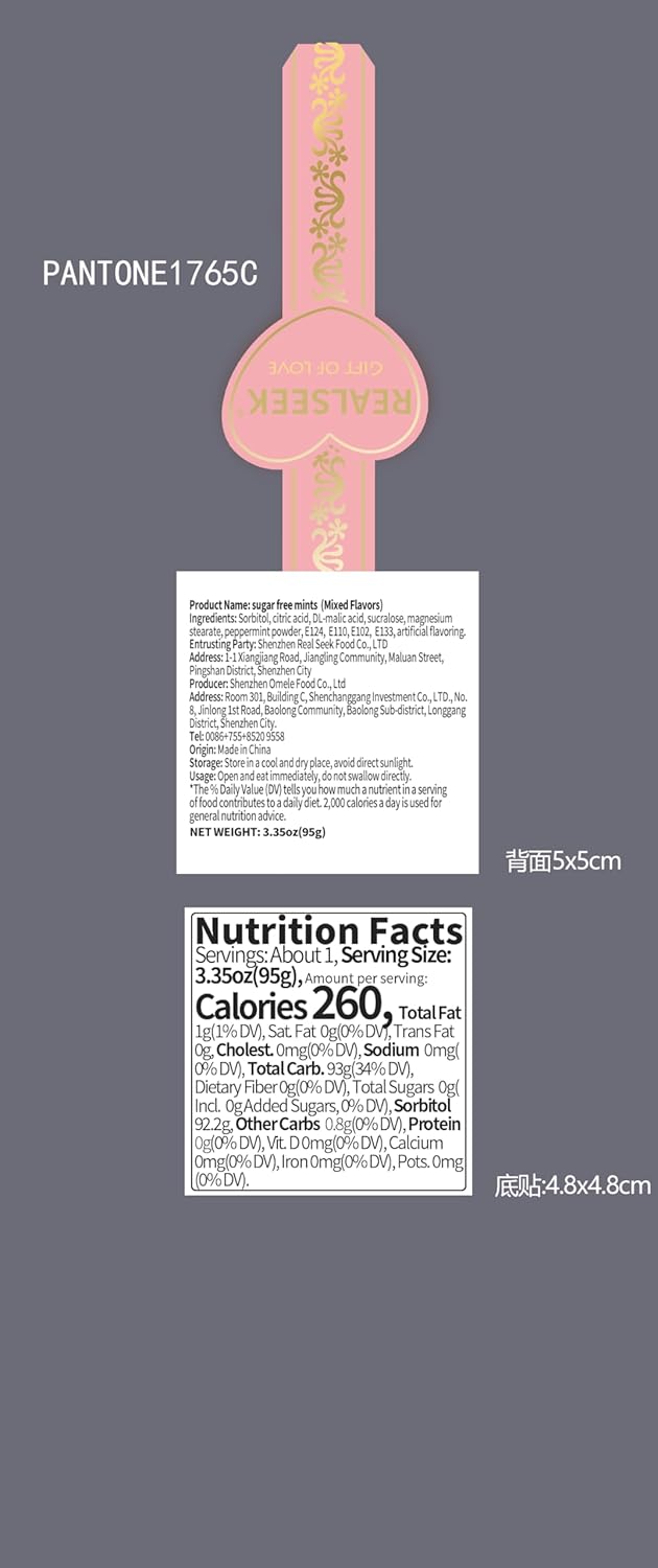 REALSEEK Mixed flavors mint candy, 0 sugar content and Vegan, multiple flavors tickle taste buds, freshen the breath, pocket-sized, a date essential, 4 packs (3.35 ounces)