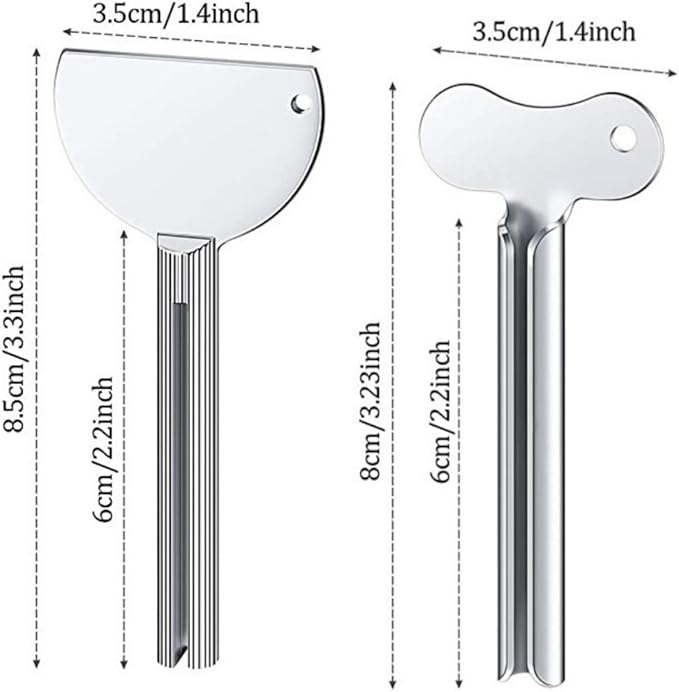 Stainless Steel Tube Squeezer Key - Metal Toothpaste & Lotion Roller, Handheld Beauty Salon Tool for Maximizing Hair Products, Creams and Home Use, Durable Last Drop Saver, 3.3 x 1.4 Inches (4)
