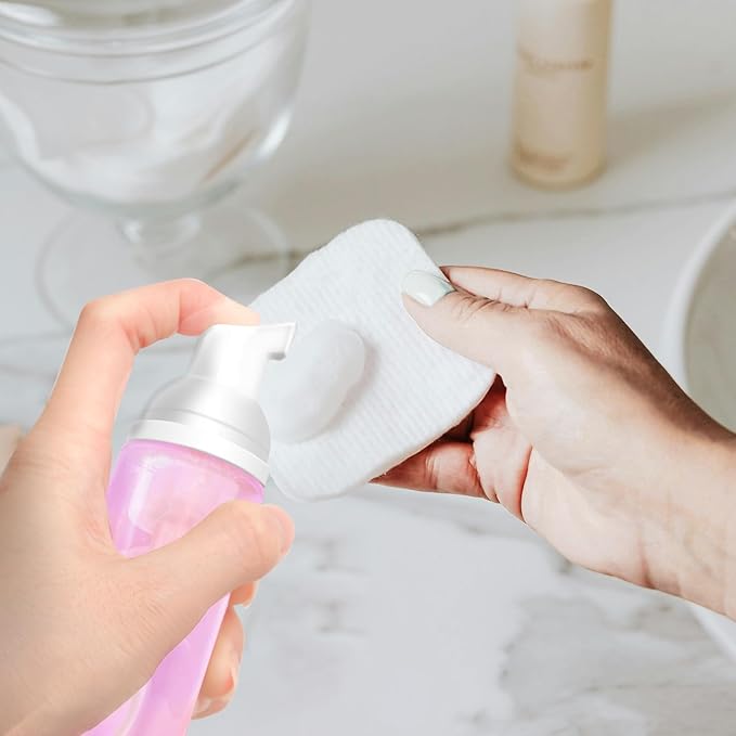 2oz Plastic Foam Pump Bottle, Empty Bottle Travel Foaming Dispenser for Hand Soap, Shampoo (3Pcs, 60ml) (Clear+Green+Pink)