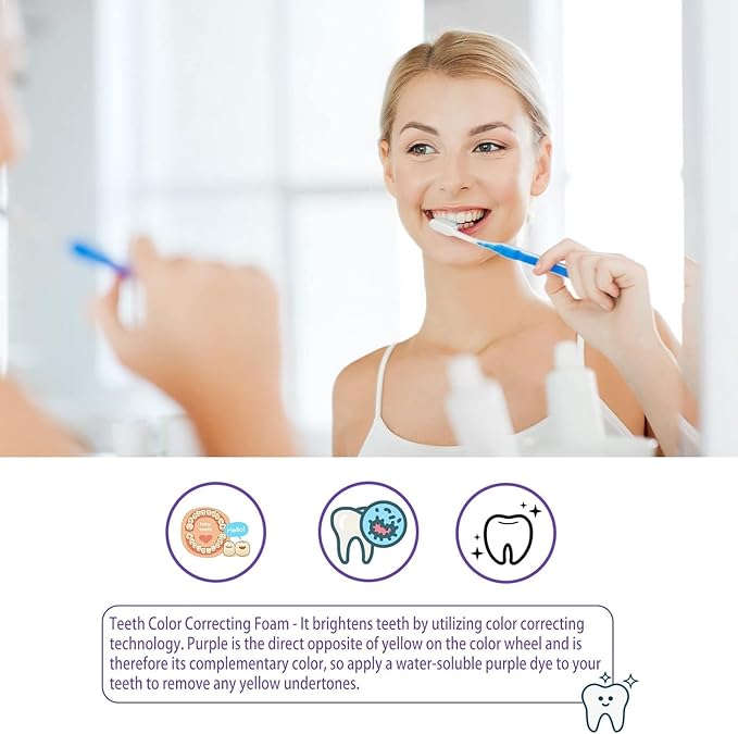 Purple Toothpaste for Teeth Whitening, Purple Whitening Toothpaste for Adults,Tooth Stain Remover Gel - Tooth Whitener Suitable for Smoking, Coffee, and Removing Dental Stone ﻿ ﻿ ﻿
