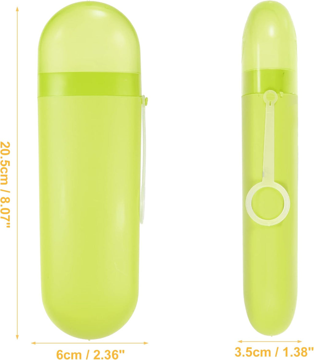 VOCOSTE 1 Pcs, Portable Toothbrush Case with Hook, Plastic, Traveling Toothbrush Holders Case, Travel Business, Yellow, 8.07"x2.36"x1.38"