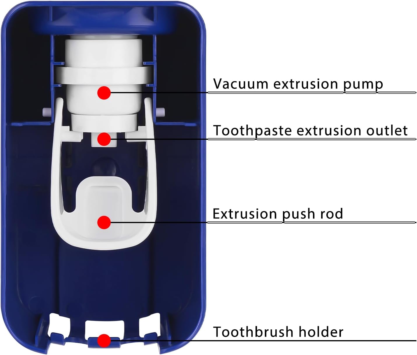 2 Slot Toothbrush Holder and Toothpaste Dispenser Wall Mounted, Automatic Toothpaste Squeezer, 2 in 1 Tooth Brush Toothpaste Organizer for Shower (Dark Blue)