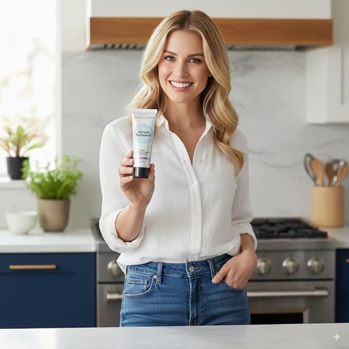 Fluoride Free Nano Hydroxyapatite Ultimate Toothpaste for Remineralizing Enamel & Sensitive Relief, Whitening, Antiplaque, SLS Free, Fresh Mint, 4 oz (1 Tube, Fresh Mint)