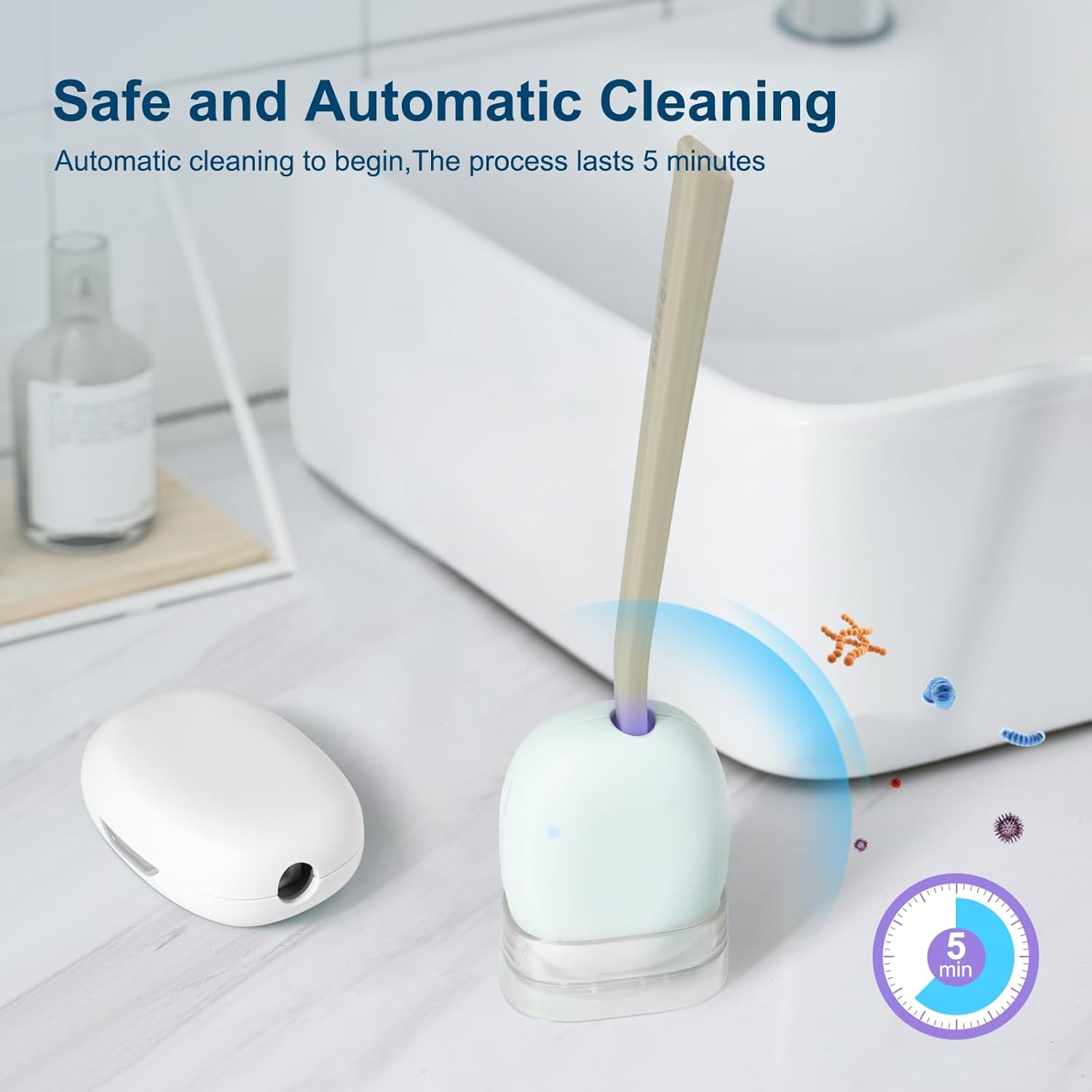 Toothbrush Holder, Toothbrush Cleaner Case, Portable USB Charging Toothbrush Cover with U V-C Light, Travel Toothbrush Holder