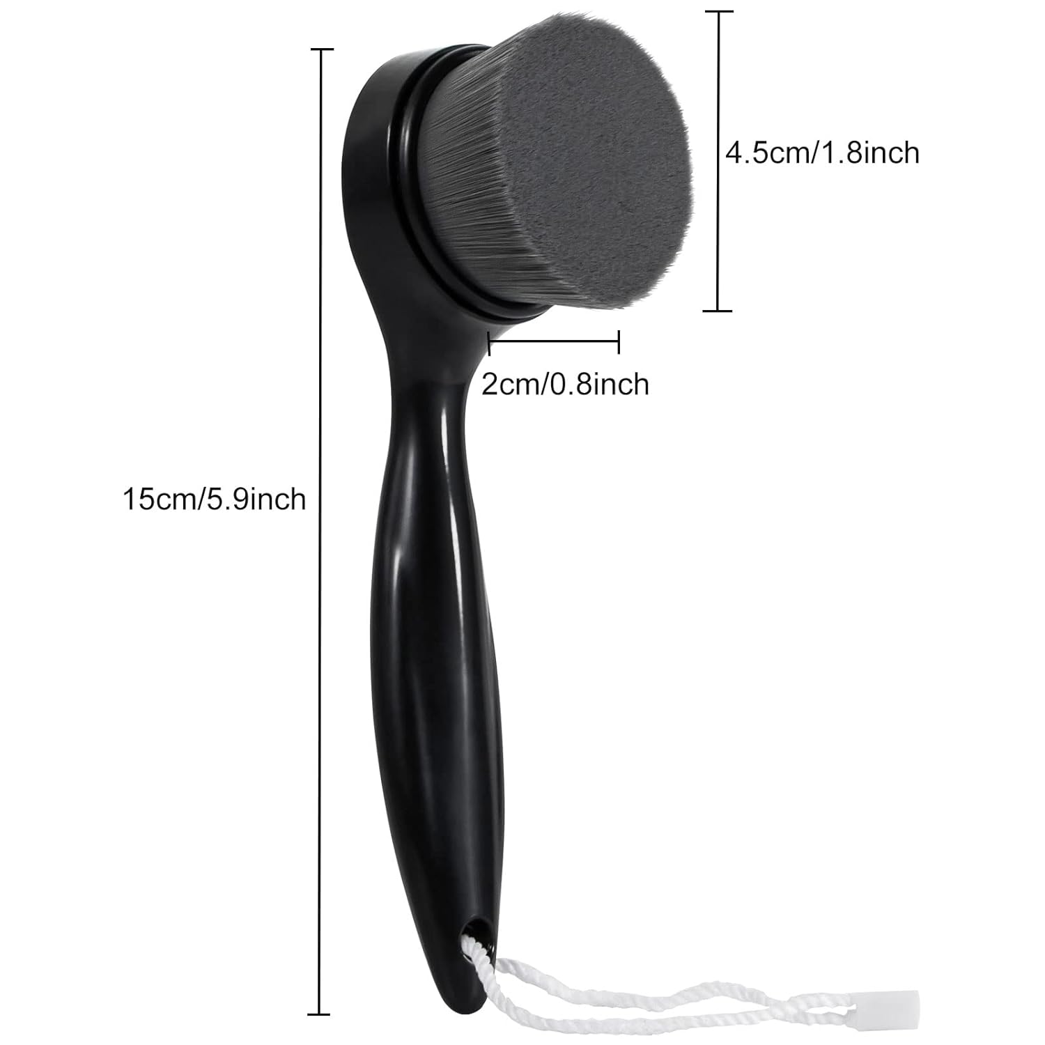 2 Pack Soft Bristle Facial Cleansing Brush for Deep Pore Cleaning, Face Exfoliating Scrub Brush for Face Cleansing Skincare Massaging (Black)