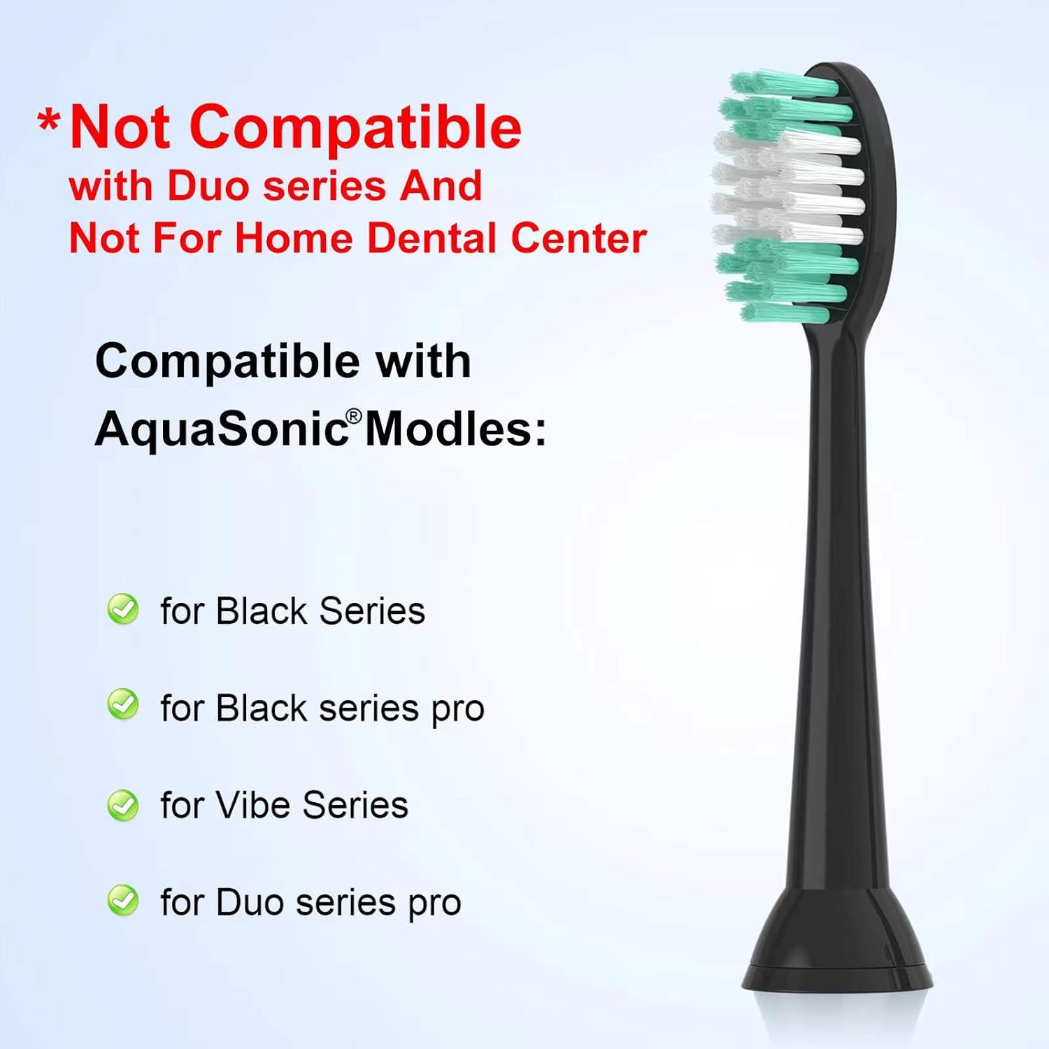 Replacement Toothbrush Heads Compatible with AquaSonic Black Series Electric Toothbrush 10 Pack Everystep,Not for AquaSonic Duo Series