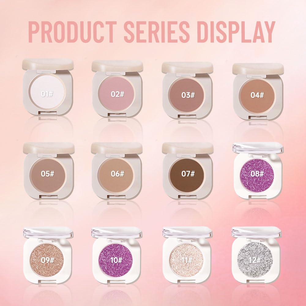 Pearlescent mini Eyeshadow Highly Pigmented Blend Matte & Shimmer EyeShadow,Cream Moisturizing Waterproof&Long Lasting Eye Makeup Natural Luminous Makeup Look (B11, 1 Count (Pack of 1))