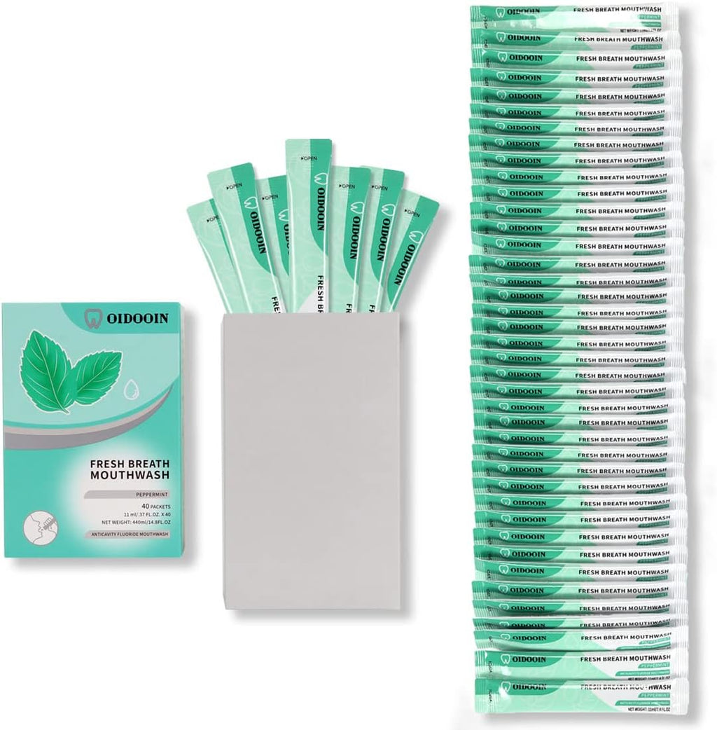 Travel Size Mouthwash Individual Mini Mouthwash for Fresh Breath,for After Meals, Hotels Portable Travel Mouth wash, Bulk Packets 0.4 Fl Oz(Pack of 40)