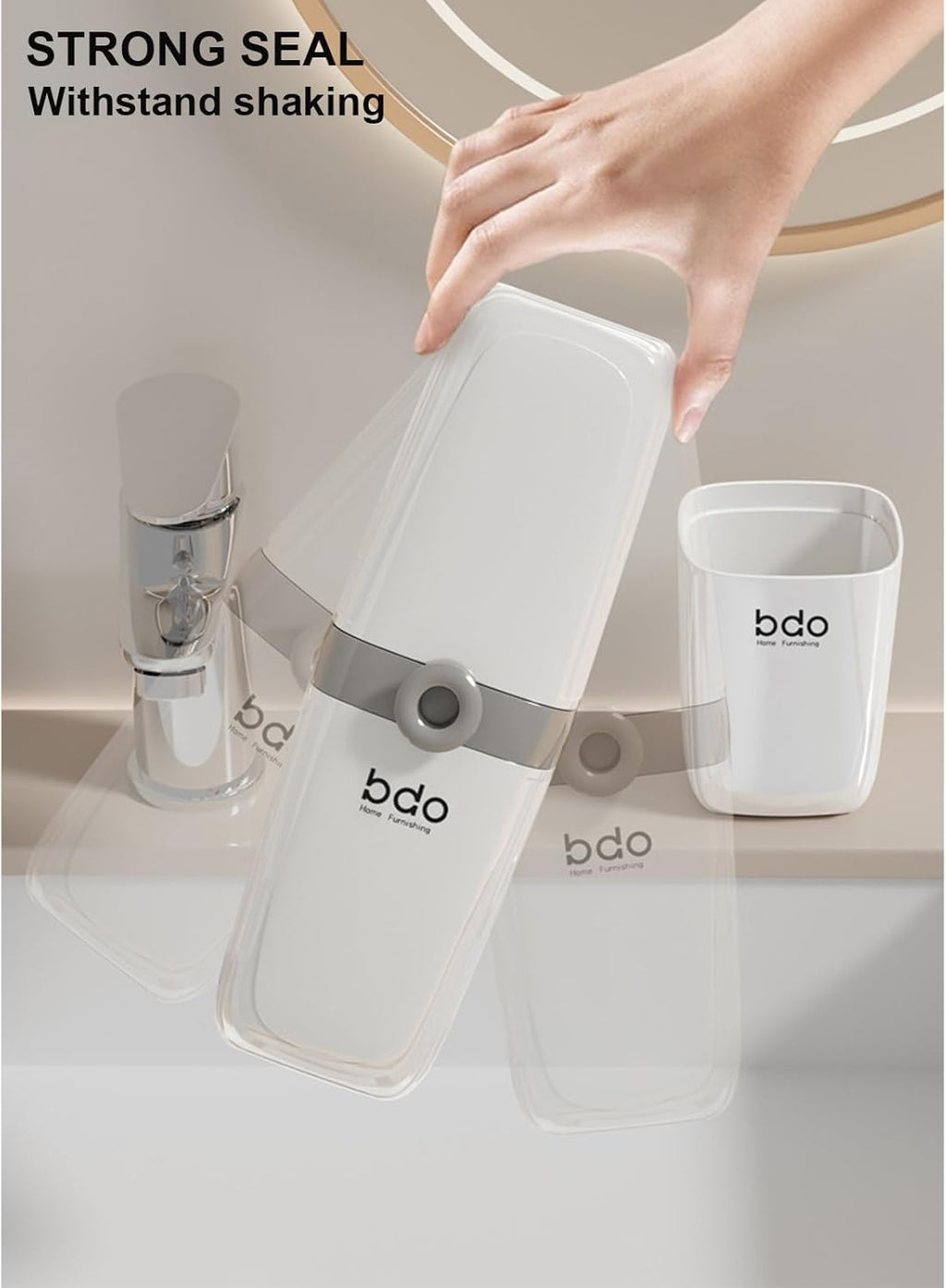 Toothbrush Travel Case Portable White Toothbrush Holders with Cover Leakproof Toothbrush & Toothpaste Holder for Traveling School Camping Business Trip Bathroom