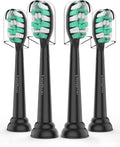 Toothbrush Replacement Heads for Philips Sonicare 4100 5100 Simply Clean Plaque Control Gum Health 1 2 Series Snap on Electric Brush Head, 4 Pack, Black
