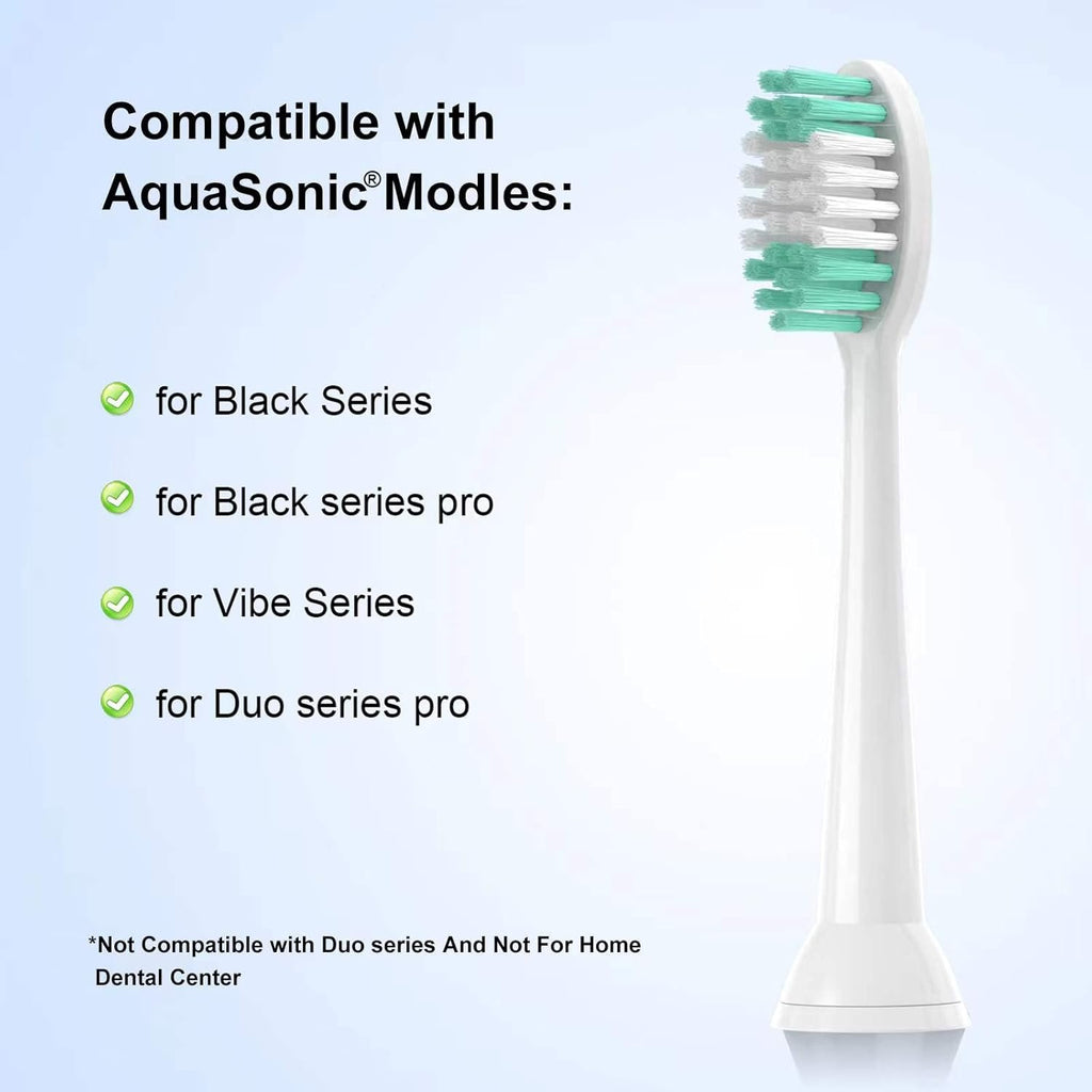 AquaSonic Replacement Toothbrush Heads 10 Pack Everystep Compatible with Black Series Pro, Duo Series Pro, White