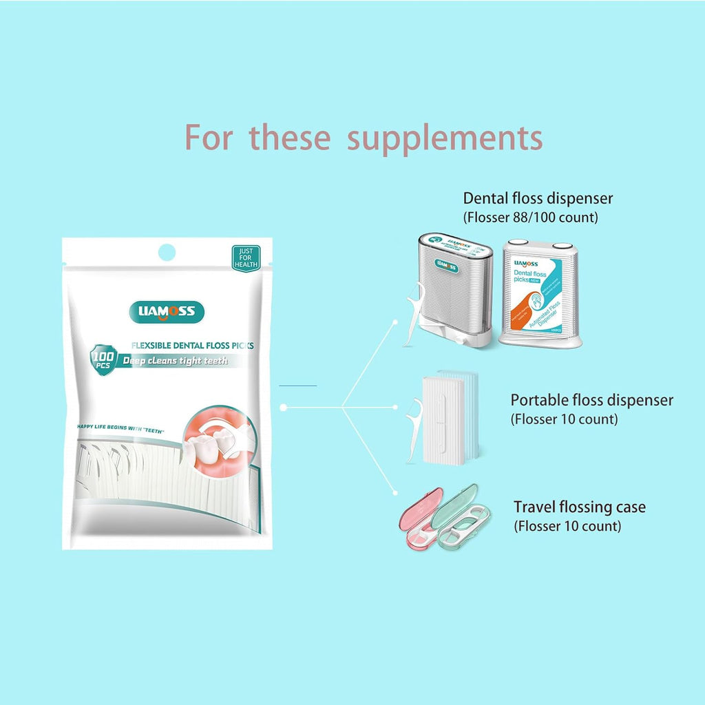 308 Count Dental Floss Picks wiht Floss Dispenser-Professional Dental Oral Care Storage Floss Tools-Travel Organizers Floss Case-Easy Teeth Cleaning for Tight Interdental Spaces(Pink)