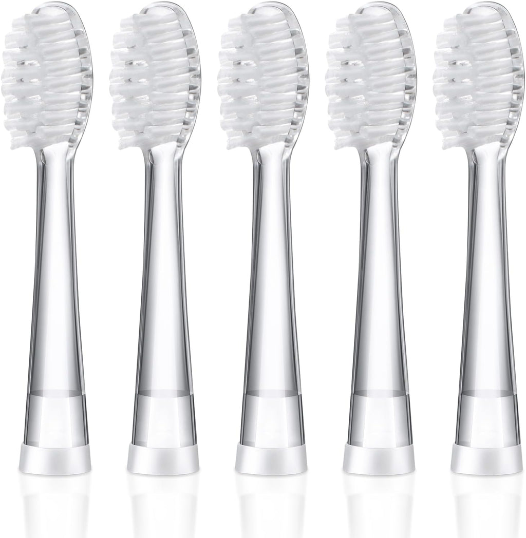 Baby Electric Toothbrush Replacement Heads Compatible with Seago SG-513/SG-977/EK6, Compatible with Dada-Tech-BB1/977/K6, Compatible with Brush-Baby WildOnes/KIDZSONIC(Over 3 Years)