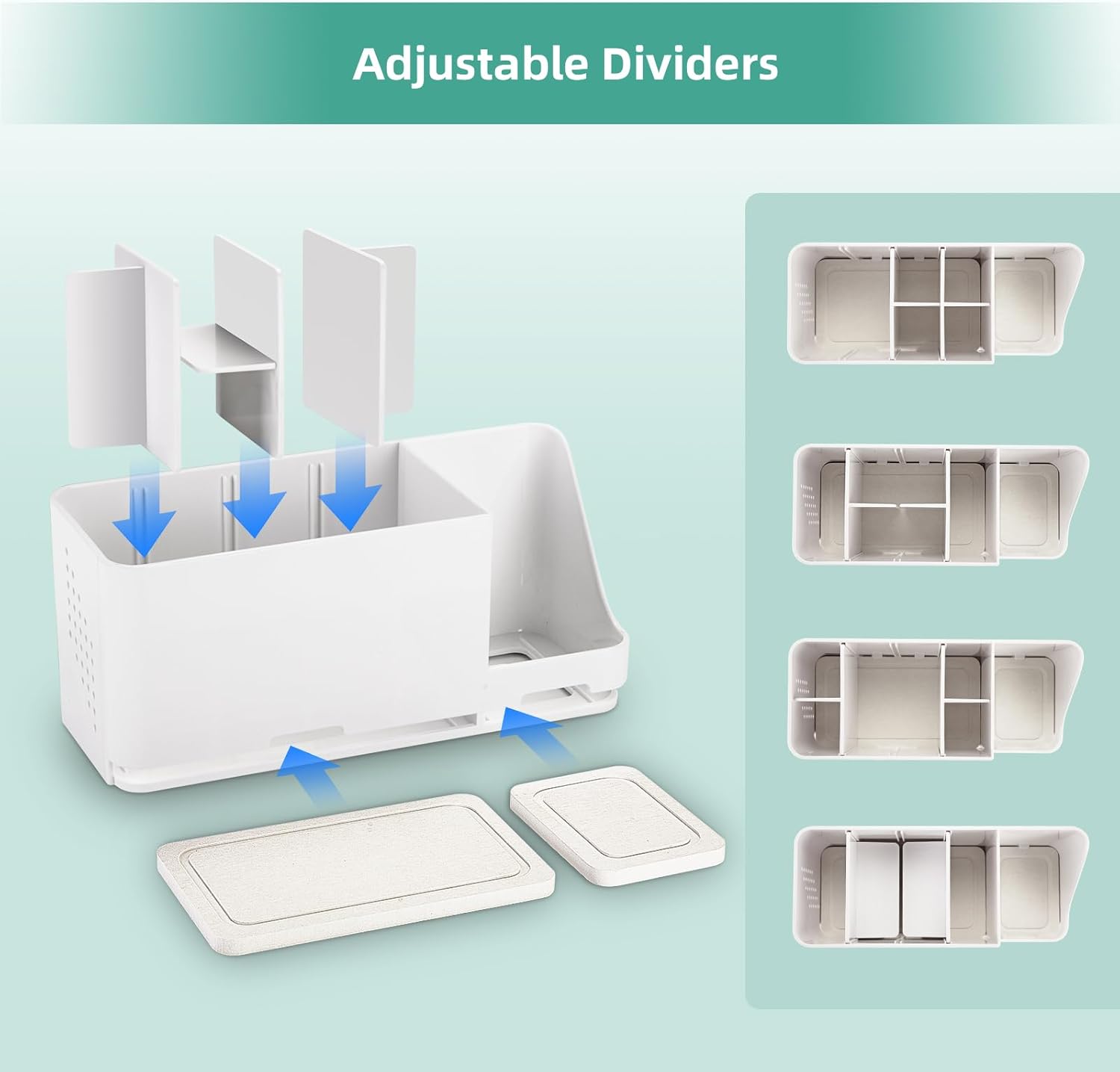Toothbrush Holder for Bathroom Organizer with Diatom mud Board，Detachable 8 Slots Kids Electric Toothbrush Holder and Toothpaste Stand for Countertop Accessories Storage (White)