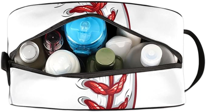 Baseball Sports Red Boys Travel Toiletry Bag Waterproof Wash Bag Shower Shaving Bag Cosmetic Organizer Makeup Bag Portable Toiletries Accessories for Women Men Baseball Sports