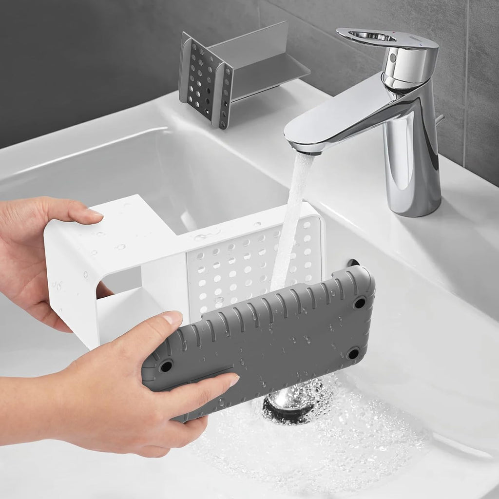 Toothbrush Holders for Bathrooms, Kids Electric Toothbrush and Toothpaste Holder with Drainage, Tooth Brush Holder for Bathroom Countertop Organizer (Grey)