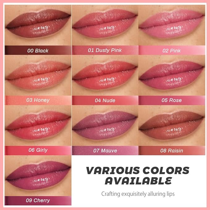 evpct 2Pcs Brown Dusty Pink Honey Lipstick Tinted Lip Balm, Sheer Hydrating Shine Tinted Lipstick for Women, Moisturizing Lip Color, Nourishing Tinted Lip Balm Plumper Gloss Stain, Glossy Shiny Finish