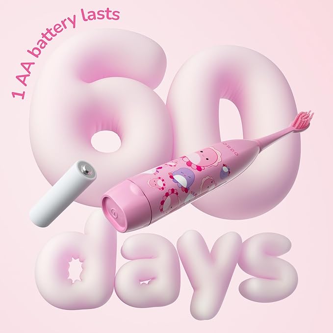 ORDO Squishmallows Toothbrush, Sonic Battery Toothbrushes for Kids, Soft Bristles, Extra Brush Head Inc, Gift for Kids Aged 4 Years and Up, Battery Included, Auggie