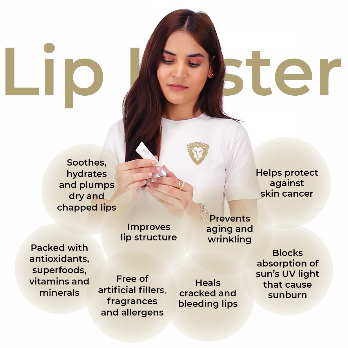 Lip Luster Hyaluronic Acid Lip Balm Hydrating Lip Serum - Organic Natural Lip Hydrating Treatment, Moisturizing Lip Serum, Reduce Dryness Lip Lines Lip Enhancer For Fuller Plump Lips (1 Pack)