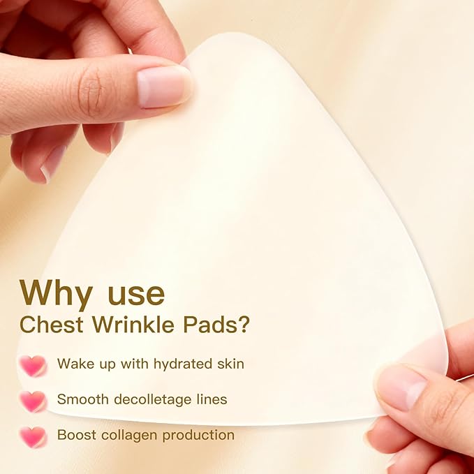 1PC Triangle Silicone Chest Wrinkle Pads for Décolleté – Reusable Anti-Wrinkle Chest Patches for Women – Firming & Hydrating Silicone Pads for Chest Lines – Medical-Grade & Eco-Friendly
