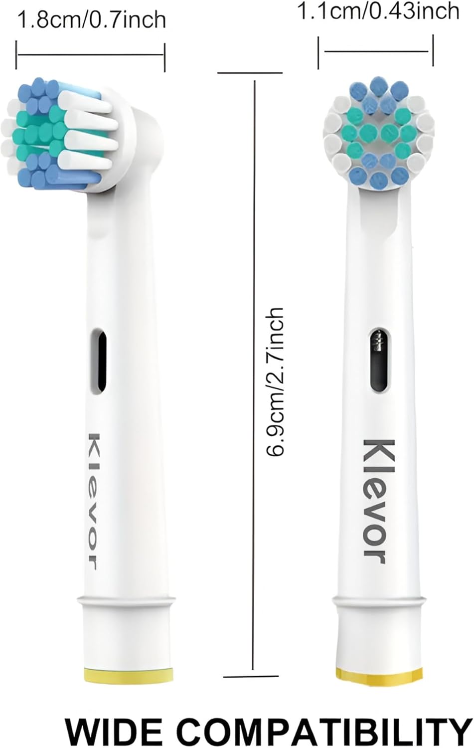 KLEVOR Replacement Toothbrush Heads for Oral‑B – 20 Count – Hygienic Double‑Blister Pack – Compatible with Oral‑B Pro, 1000, 3000, 5000, 7000 and More (Not iO Series)