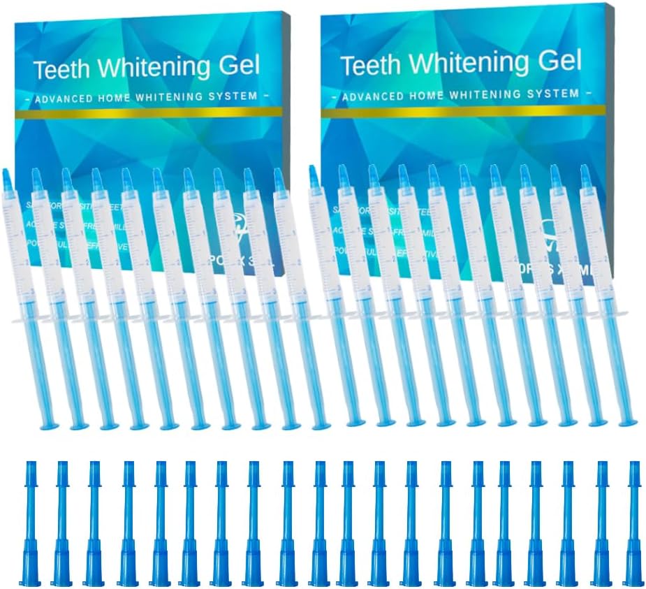 20pcs 3ml Teeth Whitening Gel Syringes, Refills 35% CP Bleaching Gel Kit Tooth Whitener Gel for Home Use