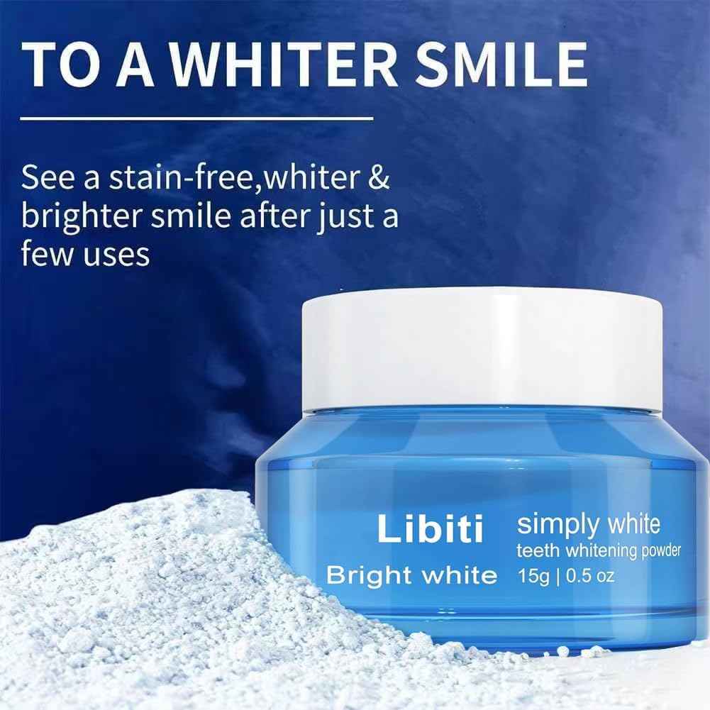 Teeth Whitening Powder Toothpaste, Brightening Whitening Powder, Removes Teeth Stains, Suitable for Tea Stains, Coffee Stains, Yellow Teeth Caused by Smoking