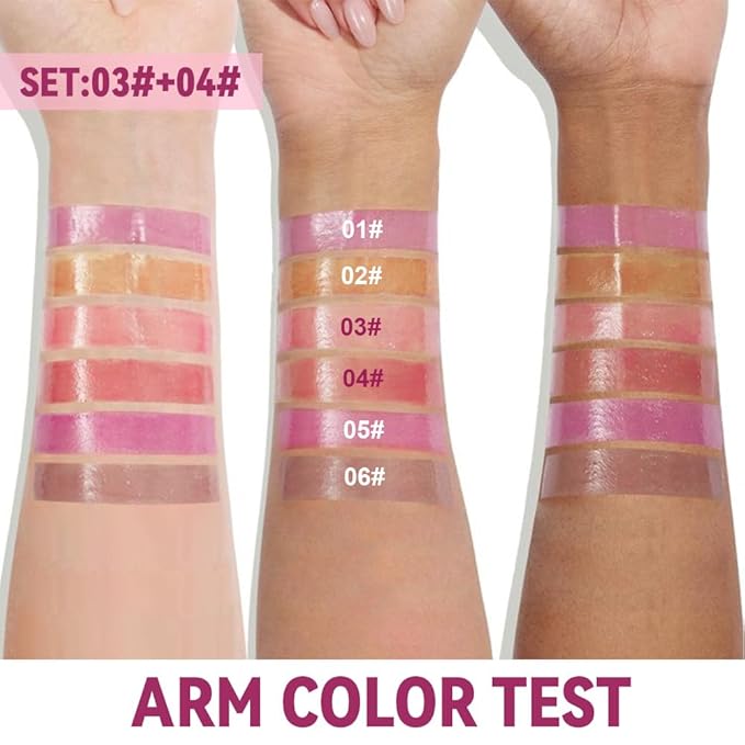 2Pcs Summer Glow Reviver Lip Balm Butter Lip Gloss, Melting Lip Serum, Ultra-Hydrating Natural Vegan Lip Oil, Sheer-Tinted Shine & Hydration, Soothes & Softens Dry Lips (03+04)