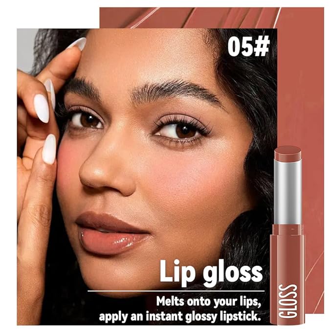 2Pcs Browm Honey Tinted Lip Stain Lip Balm Lip Gloss Lipstick, Sheer Hydrating Lip Stains Tint, Moisturizing Lip Color for All Skin Tones, Nourishing Lip Balm with a Hint of Natural Black Cherry