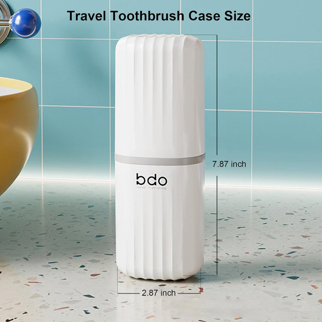 Toothbrush Travel Case Portable Toothbrush Holders with Cover Leakproof Toothbrush & Toothpaste Holder for Traveling School Camping Business Trip Bathroom