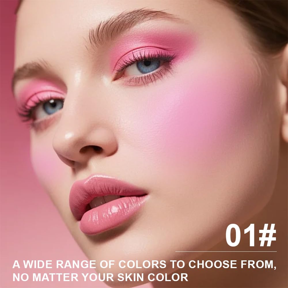 Matte Powder Blush for Cheeks – Long Lasting Natural Face Blusher Makeup, Lightweight Blendable Cheek Color for Women, Vegan & Cruelty-Free – #01 Pale Pink