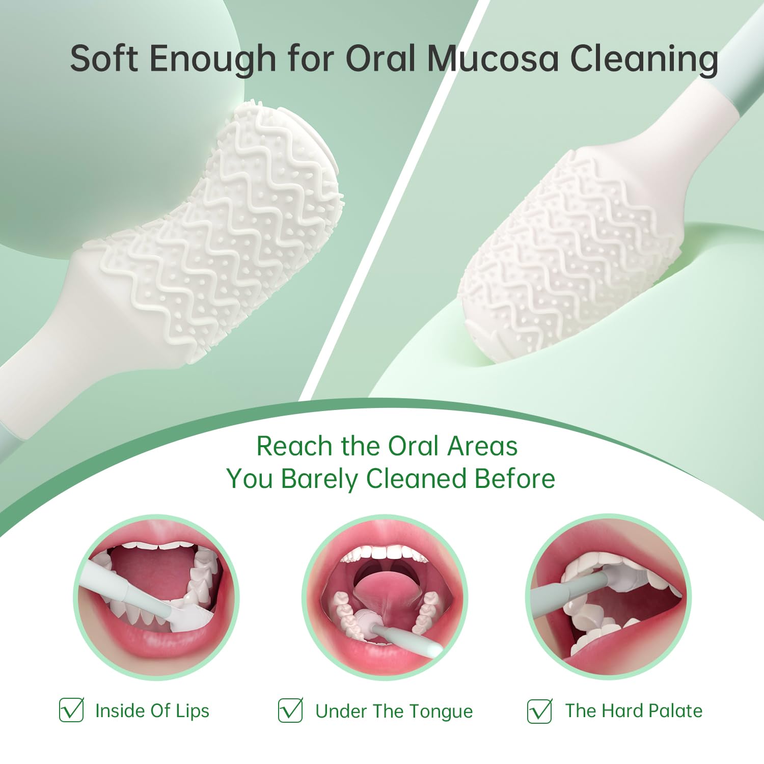 Oral Mucosal Cleaner|Silicon Oral Care Cleaner|Gum Massager with Air Bag(1 pc)