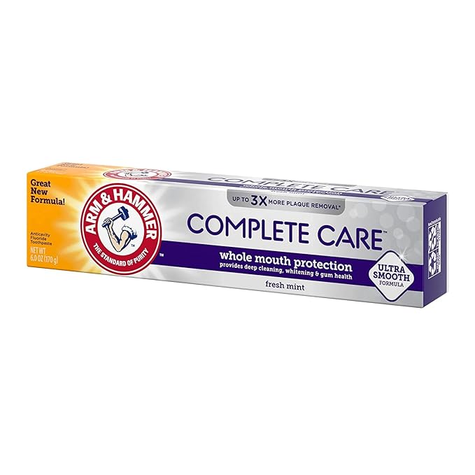 Arm & Hammer Complete Care Stain Defense Fluoride Anticavity Toothpaste, 6 oz (Pack of 6) (Packaging May Vary) (Packaging May Vary)