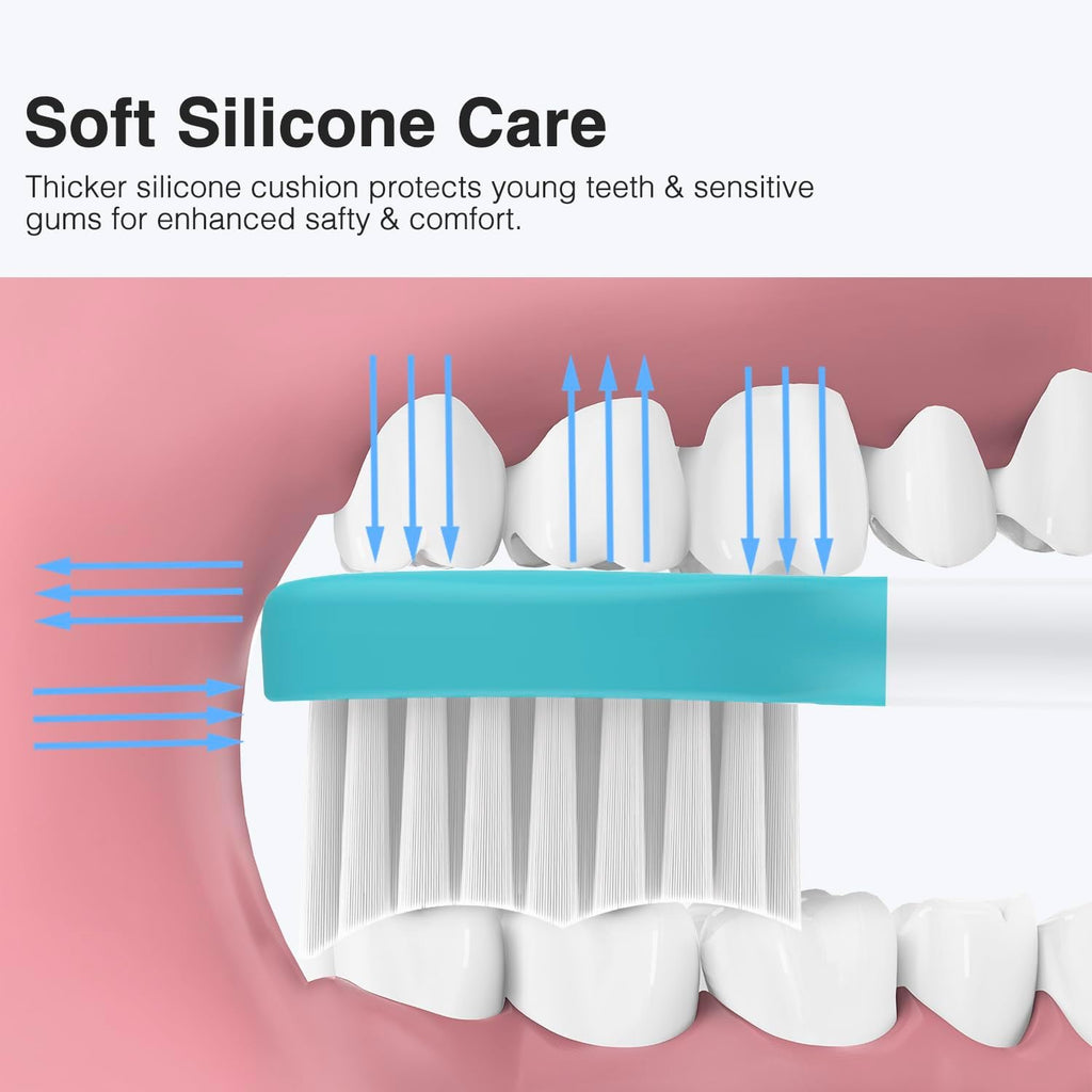 Kids Replacement Toothbrush Heads for Philips Sonicare Kids Replacement Heads, Soft Standard Brush Head for 7-12 Child,for Phillips Sonic Care Electric Small Brush HX6032/94,HX6320,4 Blue+4 Pink