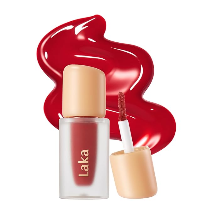 Laka Fruity Glam Lip Tint Mini, 1.9g/0.07oz, Glowing Lip Stain with Wide Color Spectrum, Hydrating & Lightweight Texture, Long-Lasting Bold Stain, Non-Sticky, Vegan, K-Beauty (#116 Candid)