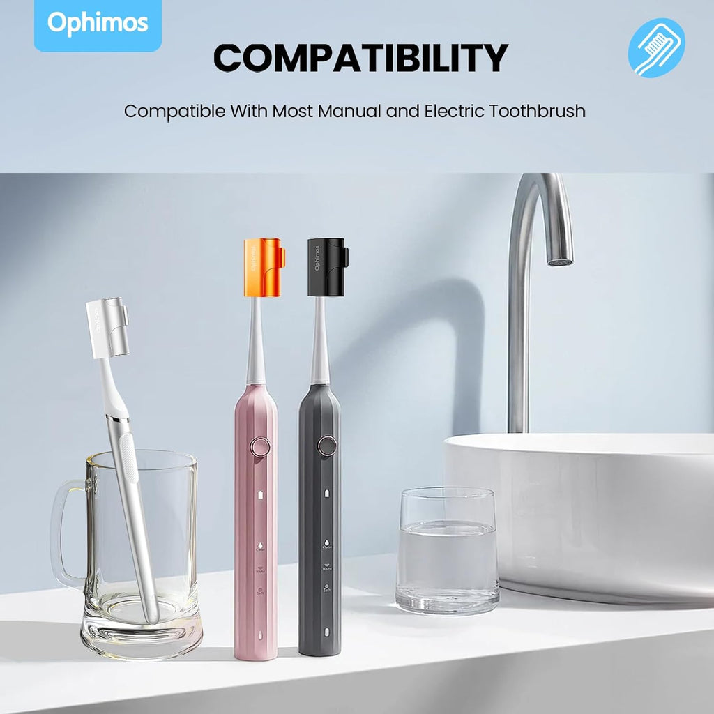 Aluminum Alloy Toothbrush Head Cover/Cap/Protector Case,Travel Toothbrush Covers Long-lasting Toothbrush Head Caps for Most Electric/Manual Brushes (Silver+Orange, 2 Count)