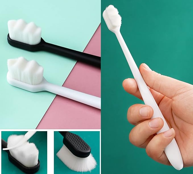 12PCS Extra Soft Toothbrush Adult Teen Manual Micro Nano Toothbrushes 20,000 Bristles for Sensitive Gums Fragile Teeth Oral Gum Recession