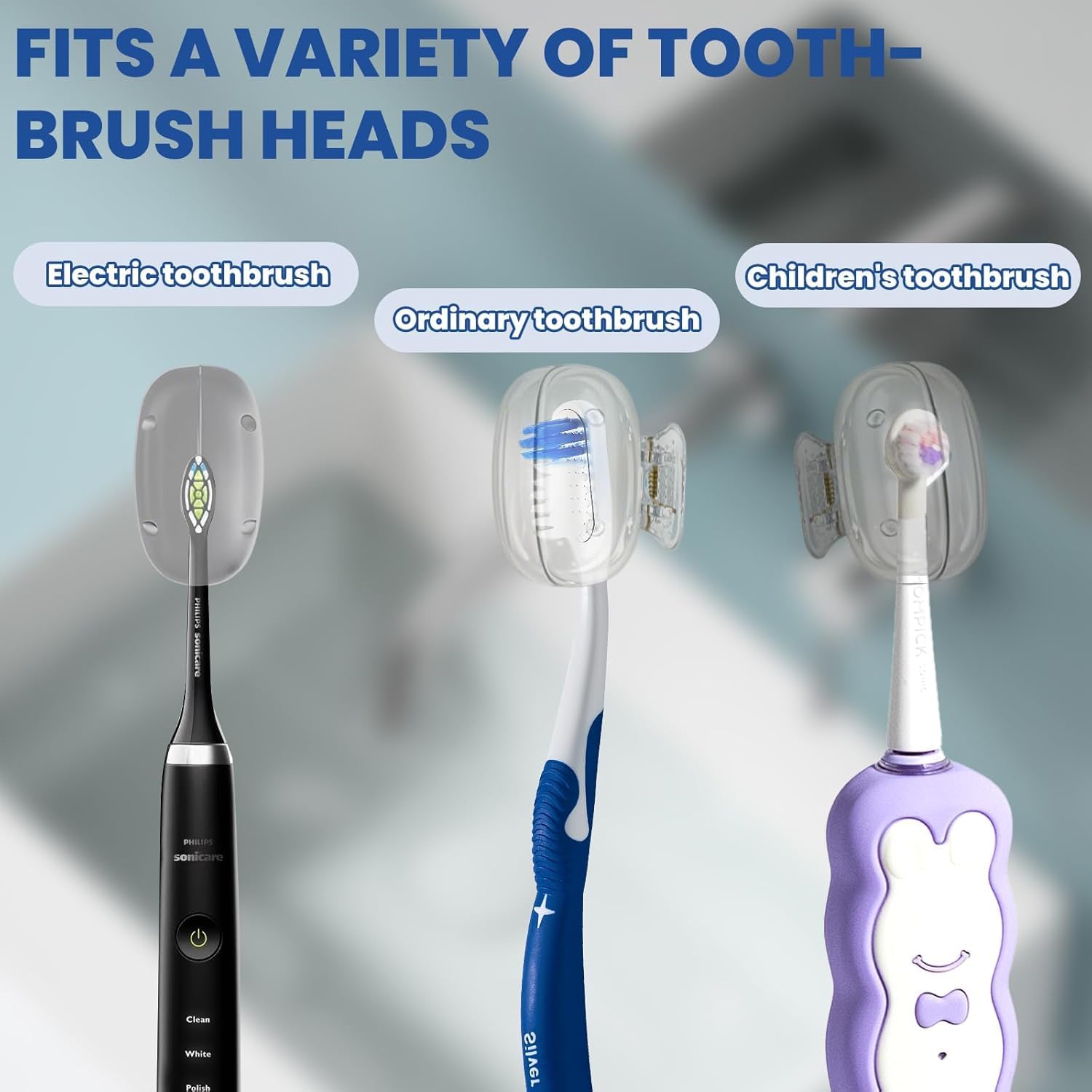 Zoyiancy 10pcs Toothbrush Cover, Toothbrush Protector Case, Travel Tooth Brush Head Pod Case, Toothbrush Cap Plastic Clip for Household Bathroom School (Pink, Purple, Orange, Yellow, Clear)